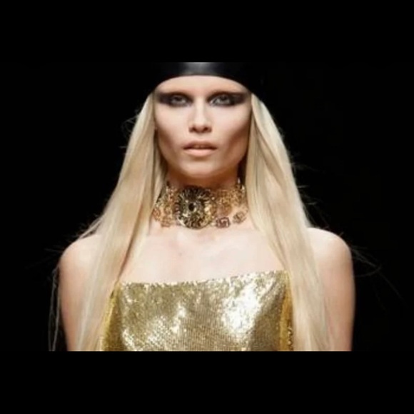 VERSACE FOR H&M GOLD MEDALLION CHOKER NECKLACE H&M CRUISE COLLECTION 2011 BN - Picture 4 of 9